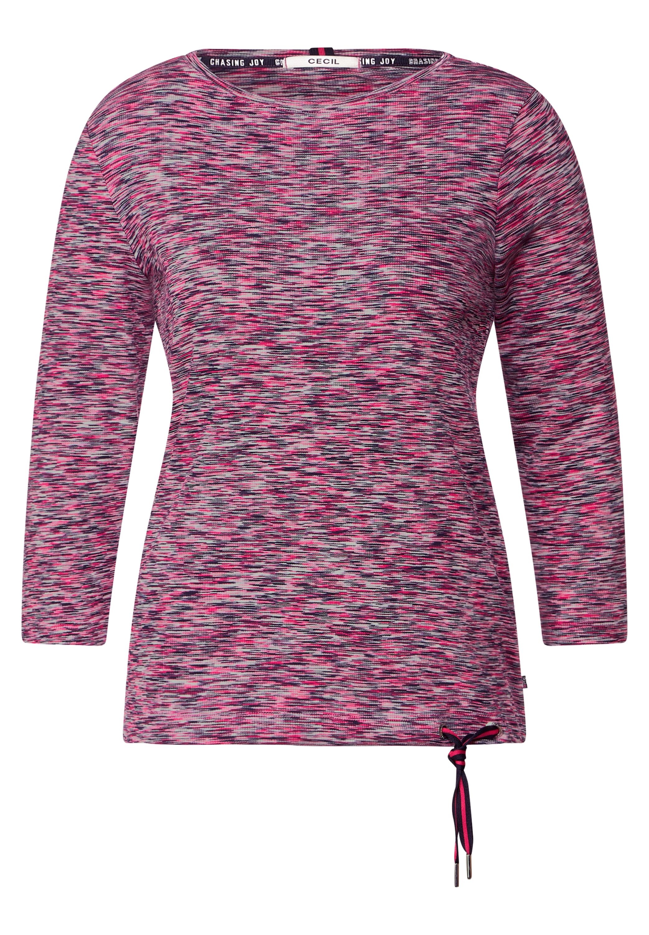 Cecil 3/4-Arm-Shirt mit Tunnelzugband mit Knotendetail am Saum