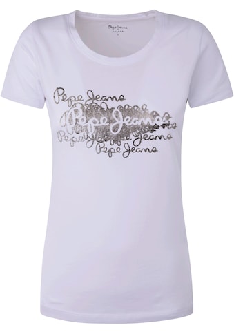 Pepe Jeans Kurzarmshirt »ANNA«, mit verspieltem Markenschriftzug als Folienprint im... kaufen