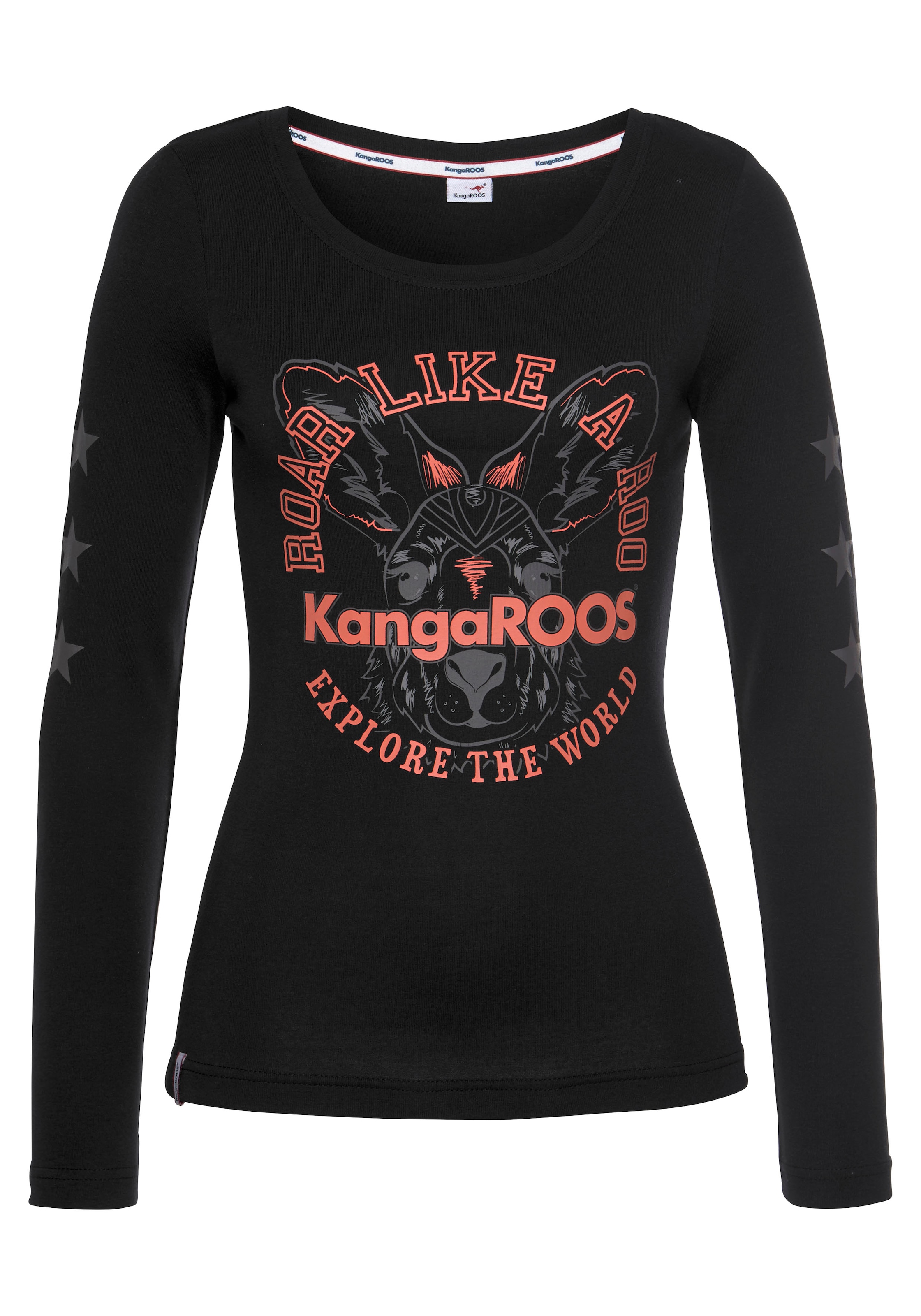Langarmshirt, mit online Känguru-Front-Print KangaROOS | walking I\'m