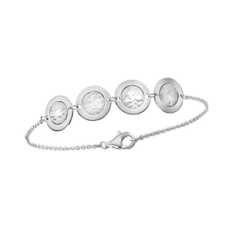 Armband »925 Silber mit strukturierten Plättchen Elementen«