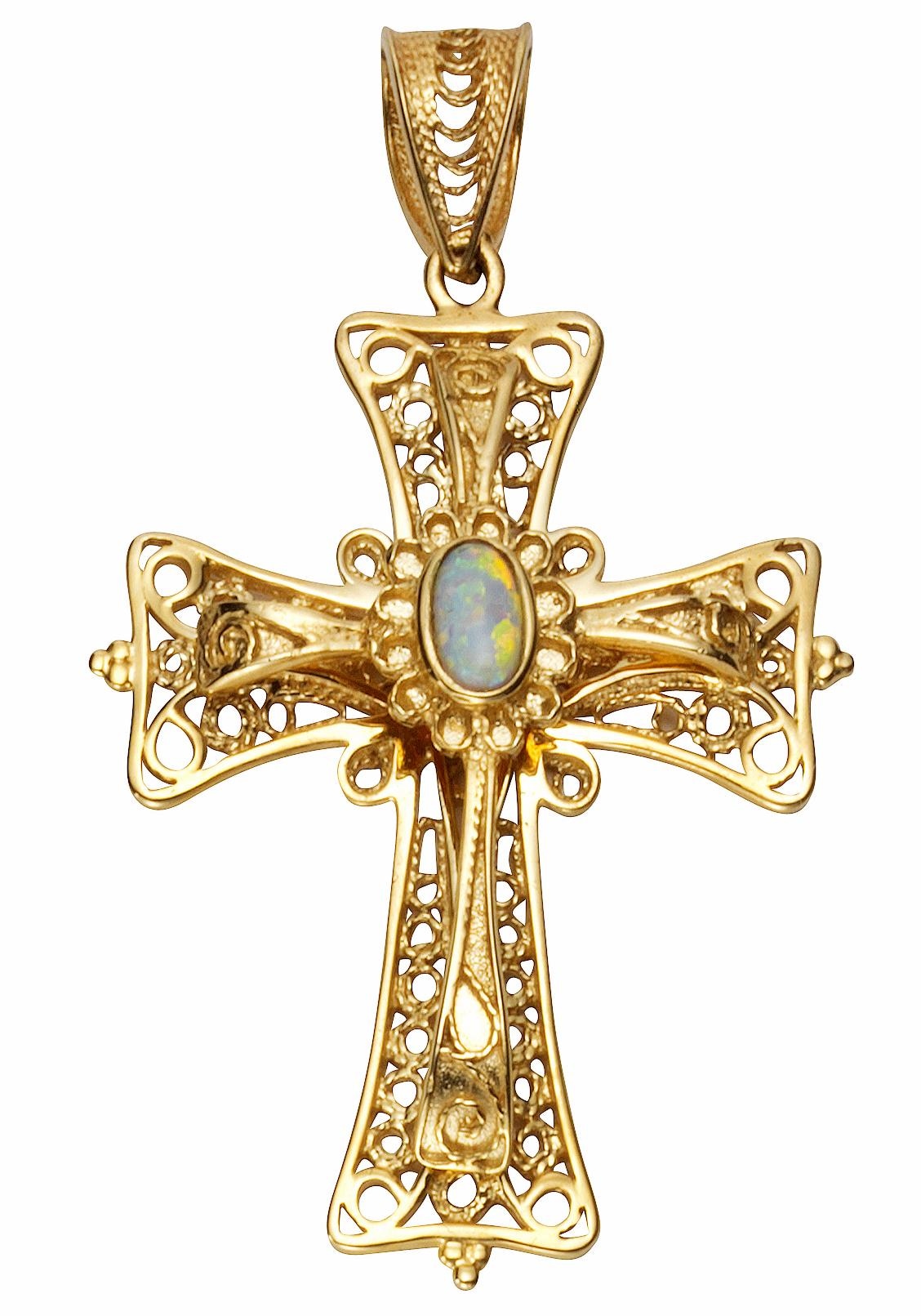 Firetti Kreuzanhänger mit Opal