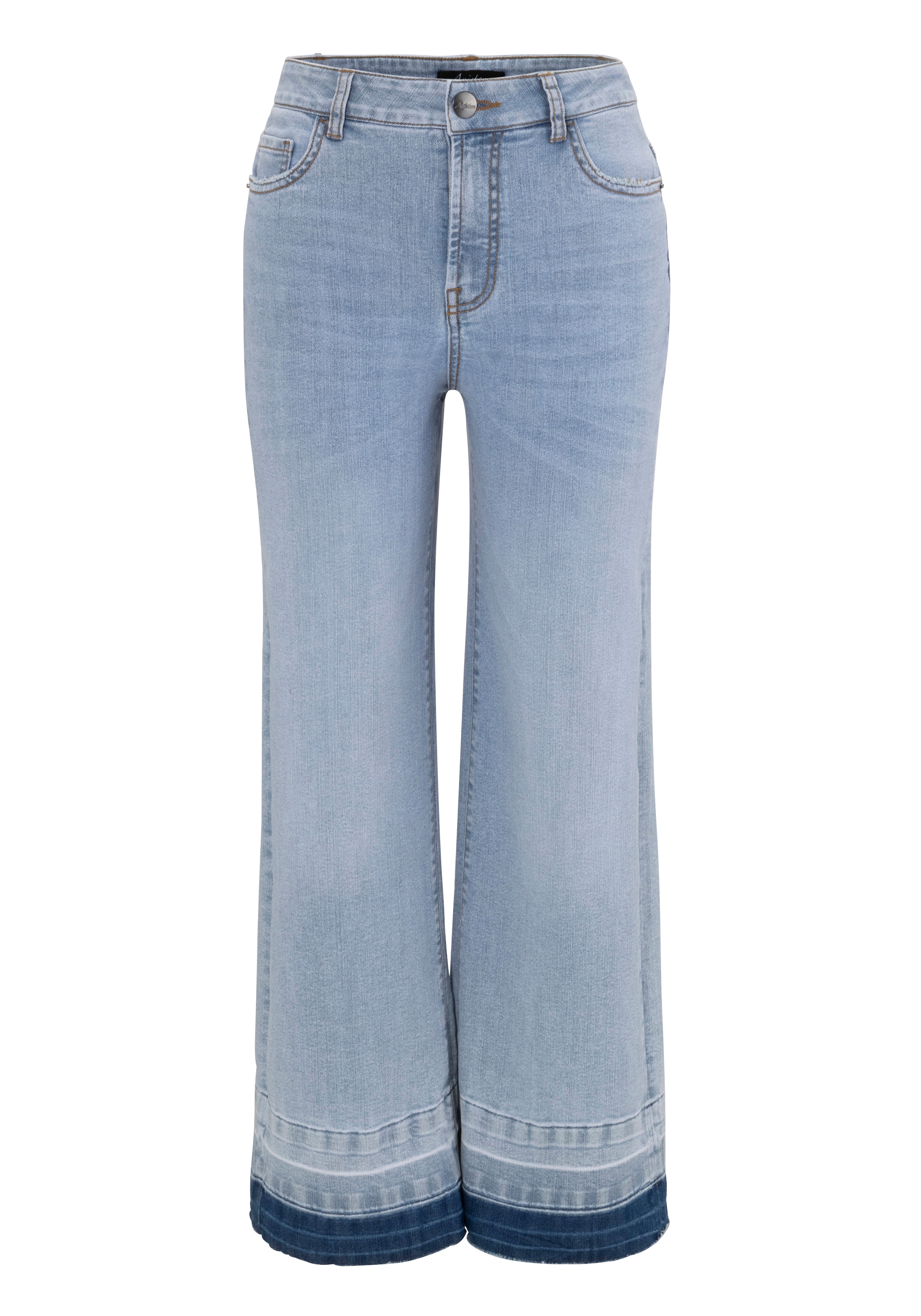 Aniston CASUAL Straight-Jeans, mit Waschung Saum trendiger I\'m leicht am bestellen | ausgefranstem walking