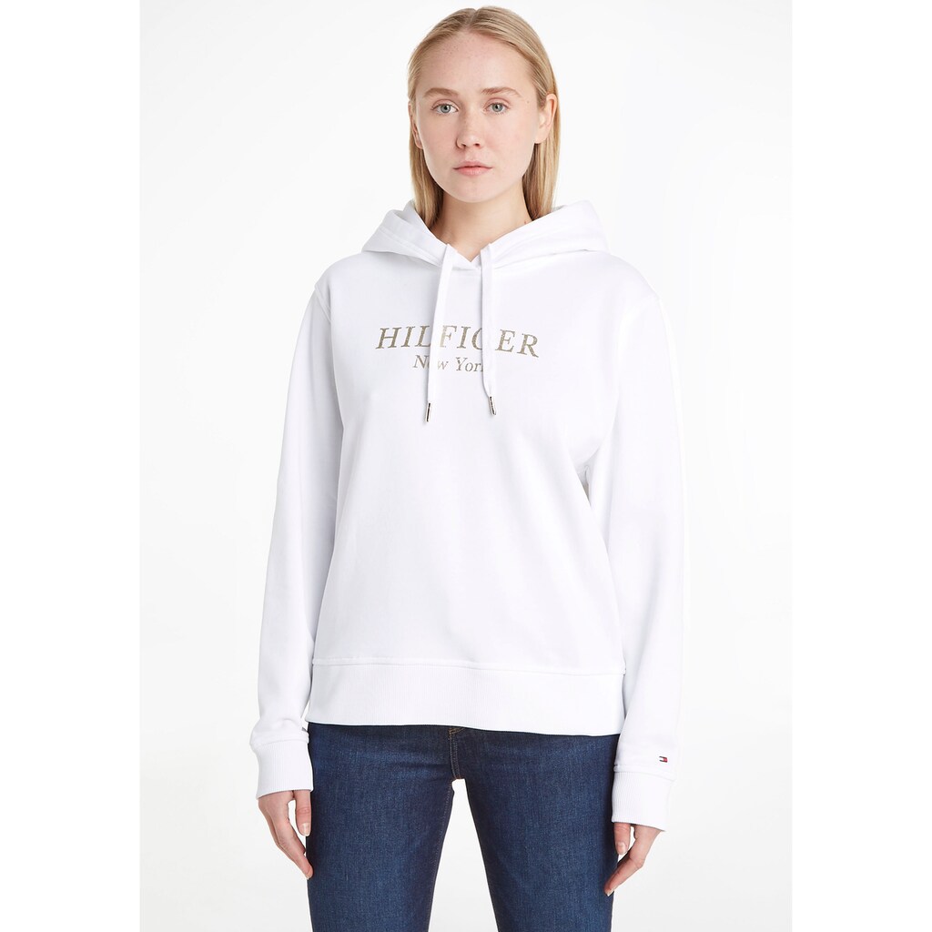 Tommy Hilfiger Kapuzensweatshirt REG HILFIGER FOIL HOODIE mit Folienprint & Tommy Hilfiger Markenlabel Tommy Hilfiger Kapuzensweatshirt REG HILFIGER FOIL HOODIE mit Folienprint & Tommy Hilfiger Markenlabel