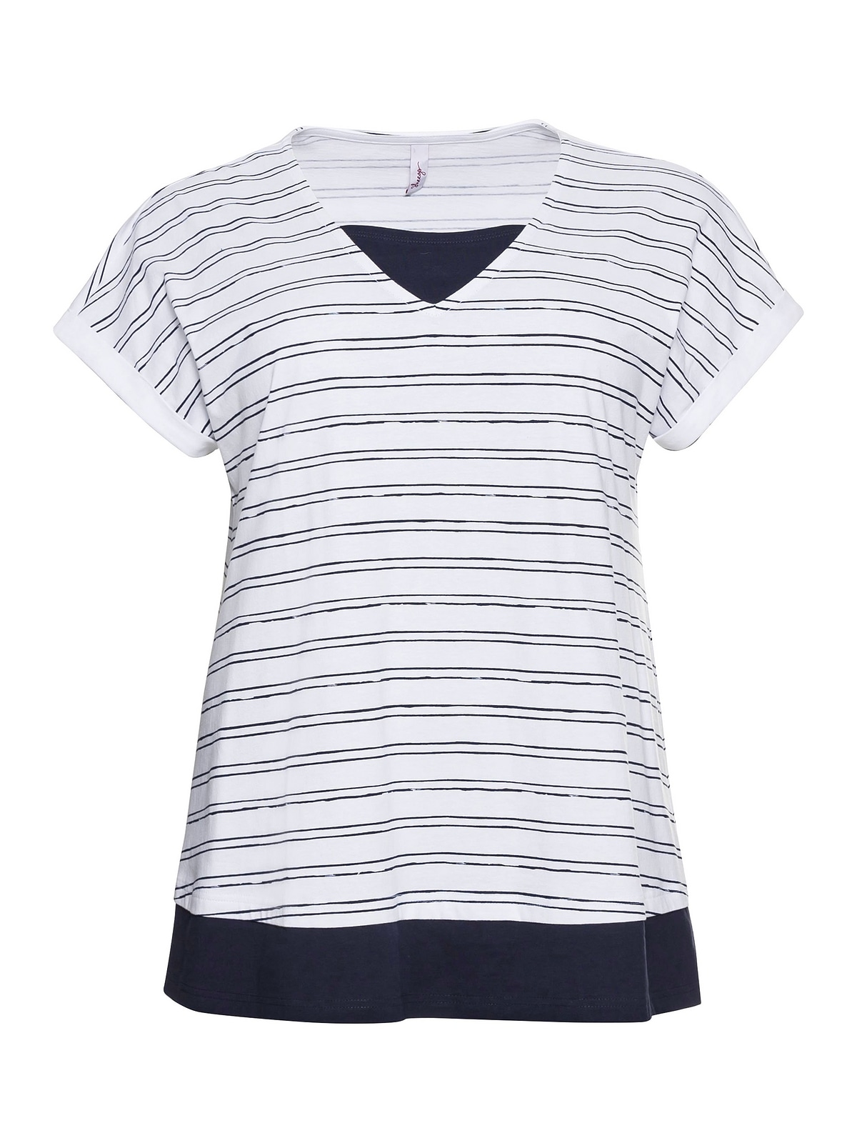 »Große Sheego Größen«, T-Shirt Baumwolle Lagenlook, aus online reiner im