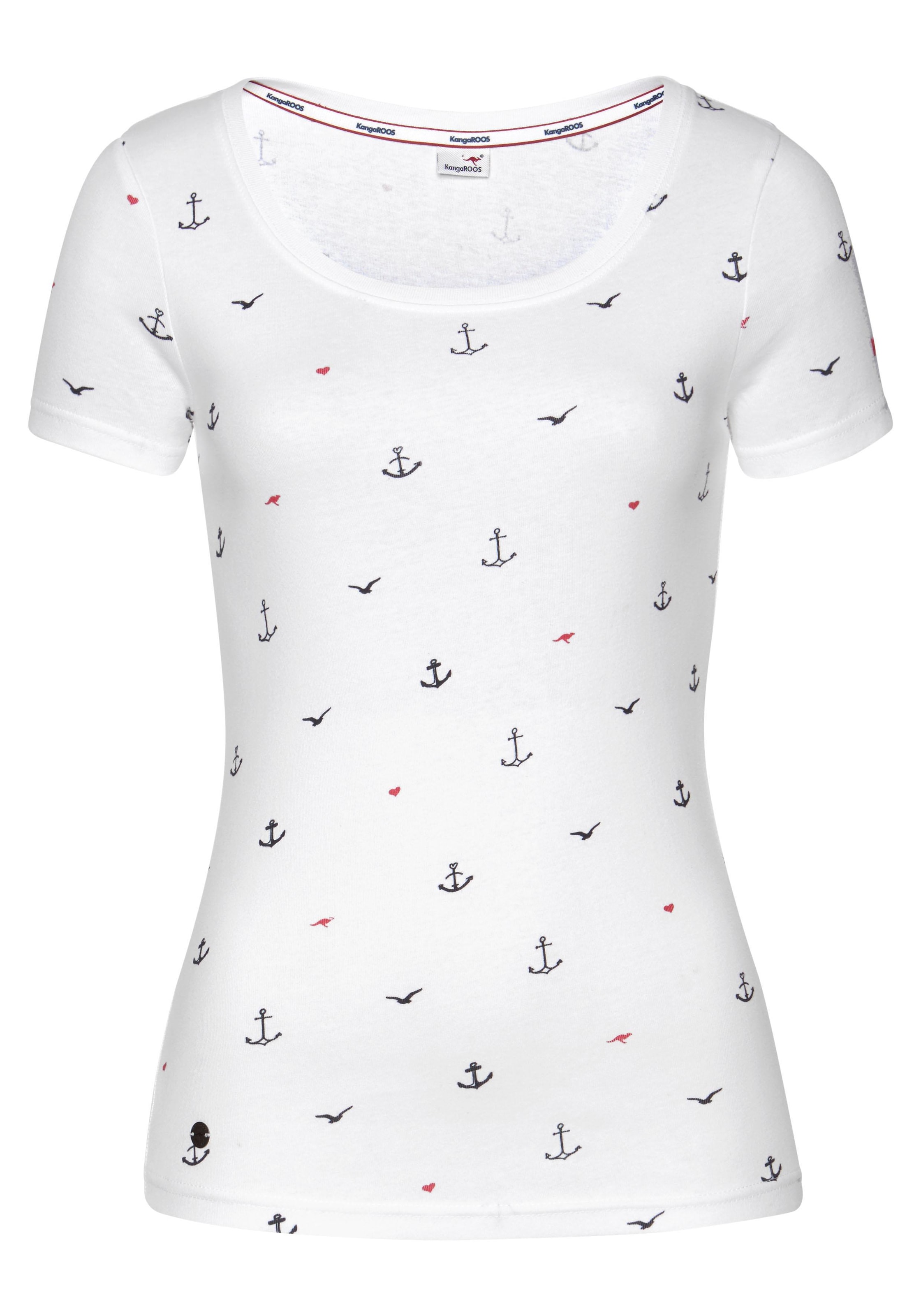 T-Shirt, Reh-Print oder Anker, Schiffchen mit shoppen KangaROOS