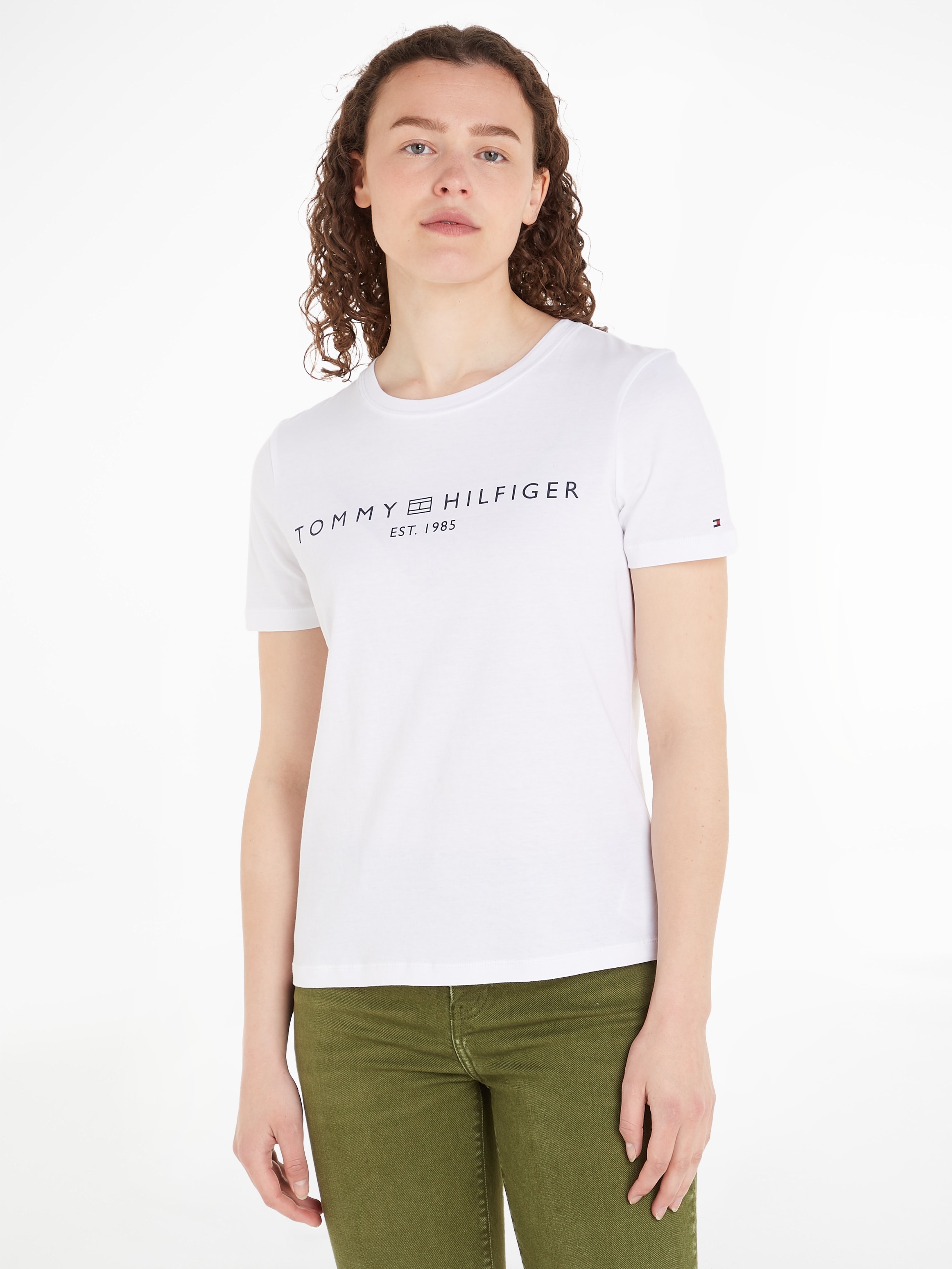 Tommy Hilfiger T-Shirt, mit Markenlabel der walking online kaufen auf I\'m Brust 