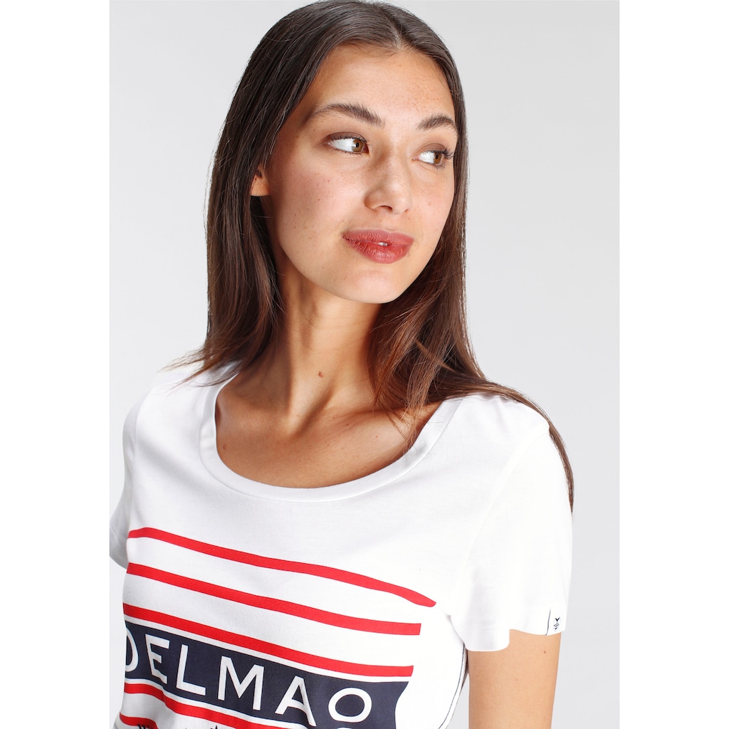 DELMAO Print-Shirt, mit sportivem großen Marken-Logodruck - NEUE MARKE!