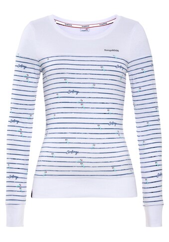 KangaROOS Langarmshirt, mit minimalistischem Vögel & Streifen-Print - NEUE KOLLEKTION kaufen