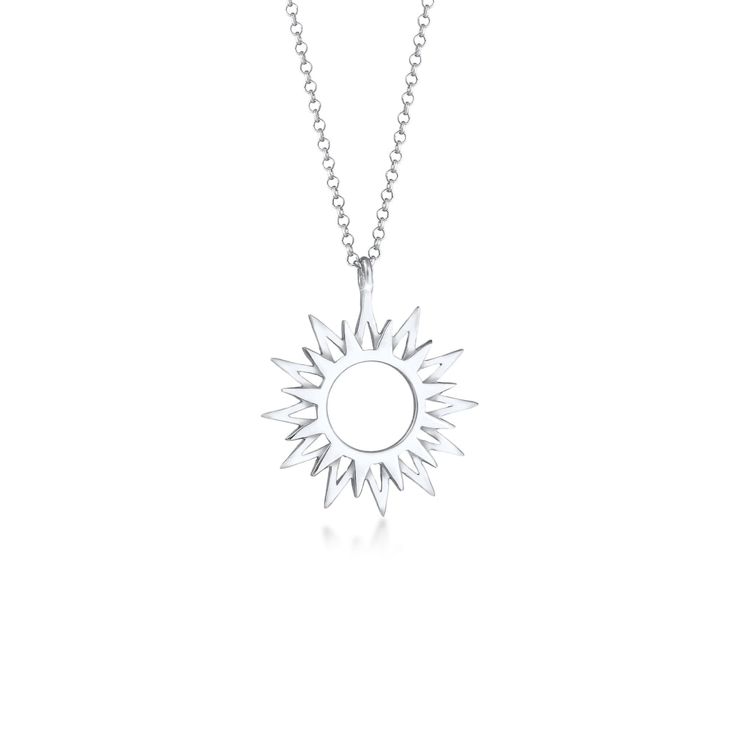 Elli Kette mit Anhänger Sonne Sun Strahlen Astro Symbol 925 Silber