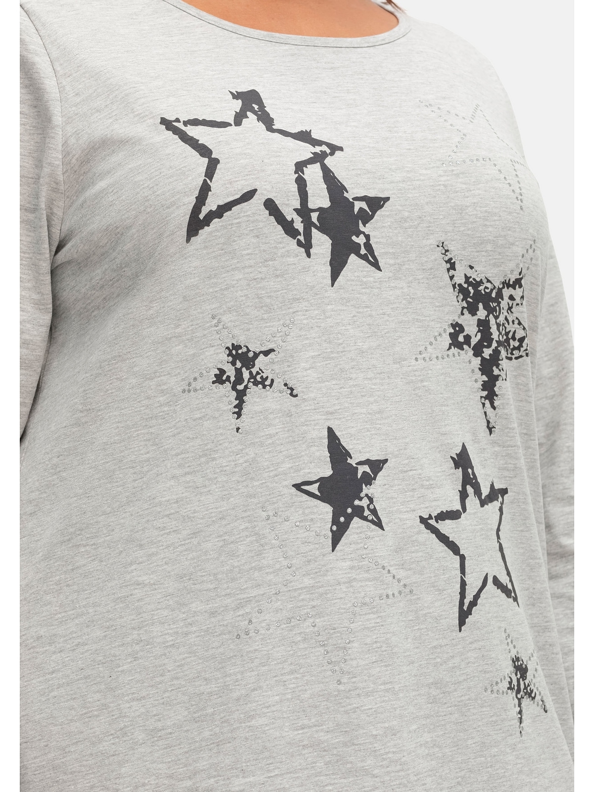 Sheego Langarmshirt »Große Größen«, mit Sternen-Frontdruck online kaufen |  I\'m walking