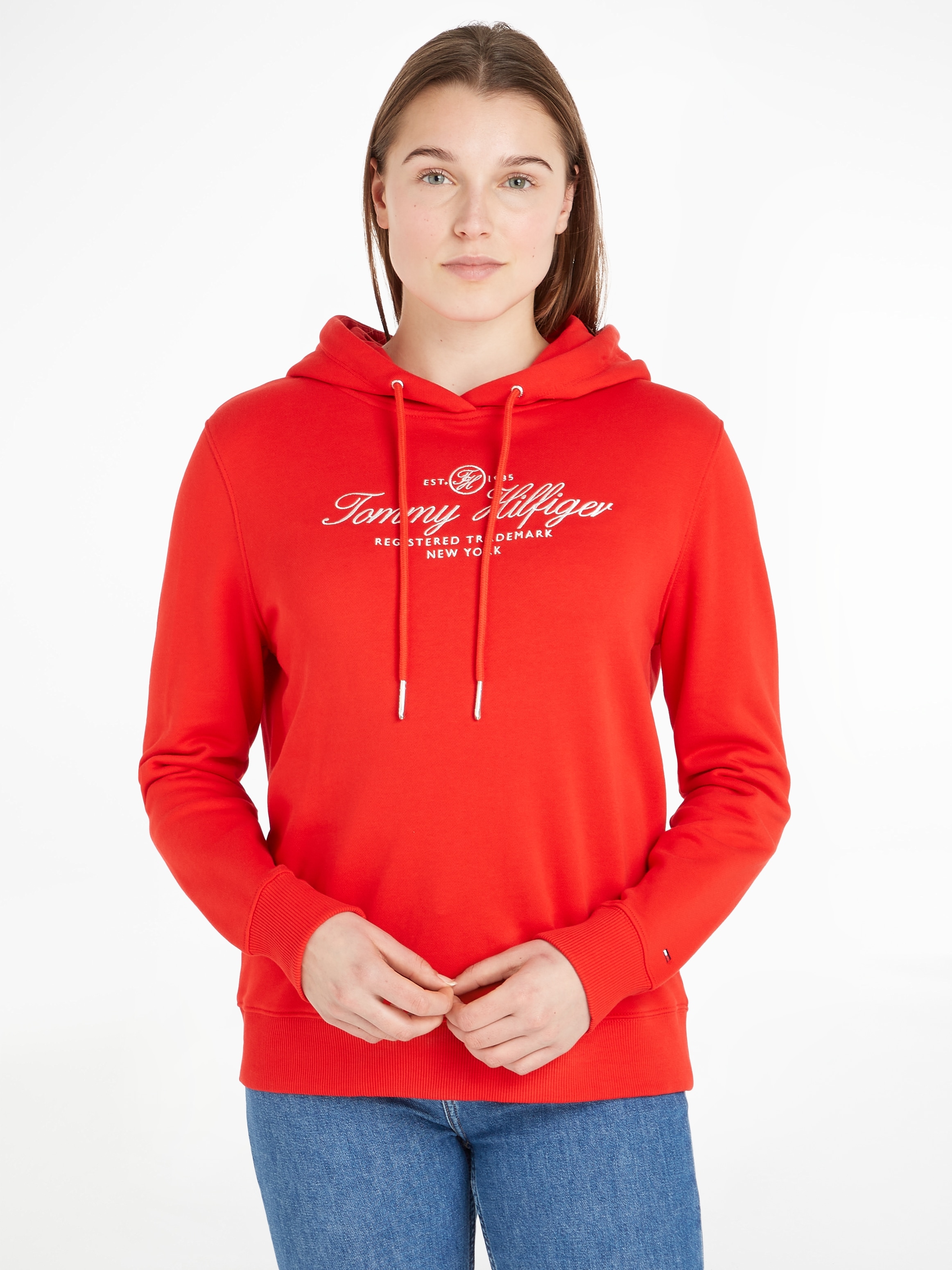 Tommy Hilfiger Kapuzensweatshirt »REGULAR HILFIGER SCRIPT HOODIE«, mit  großer Logo-Stickerei auf der Brust online | I\'m walking