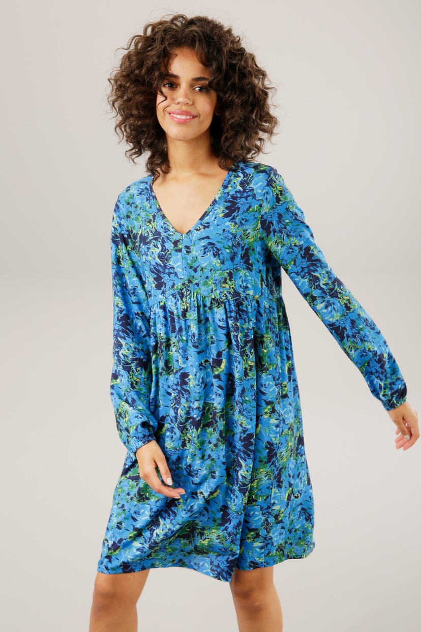 Aniston CASUAL Blusenkleid, mit Druck graphischem bestellen farbenfrohem