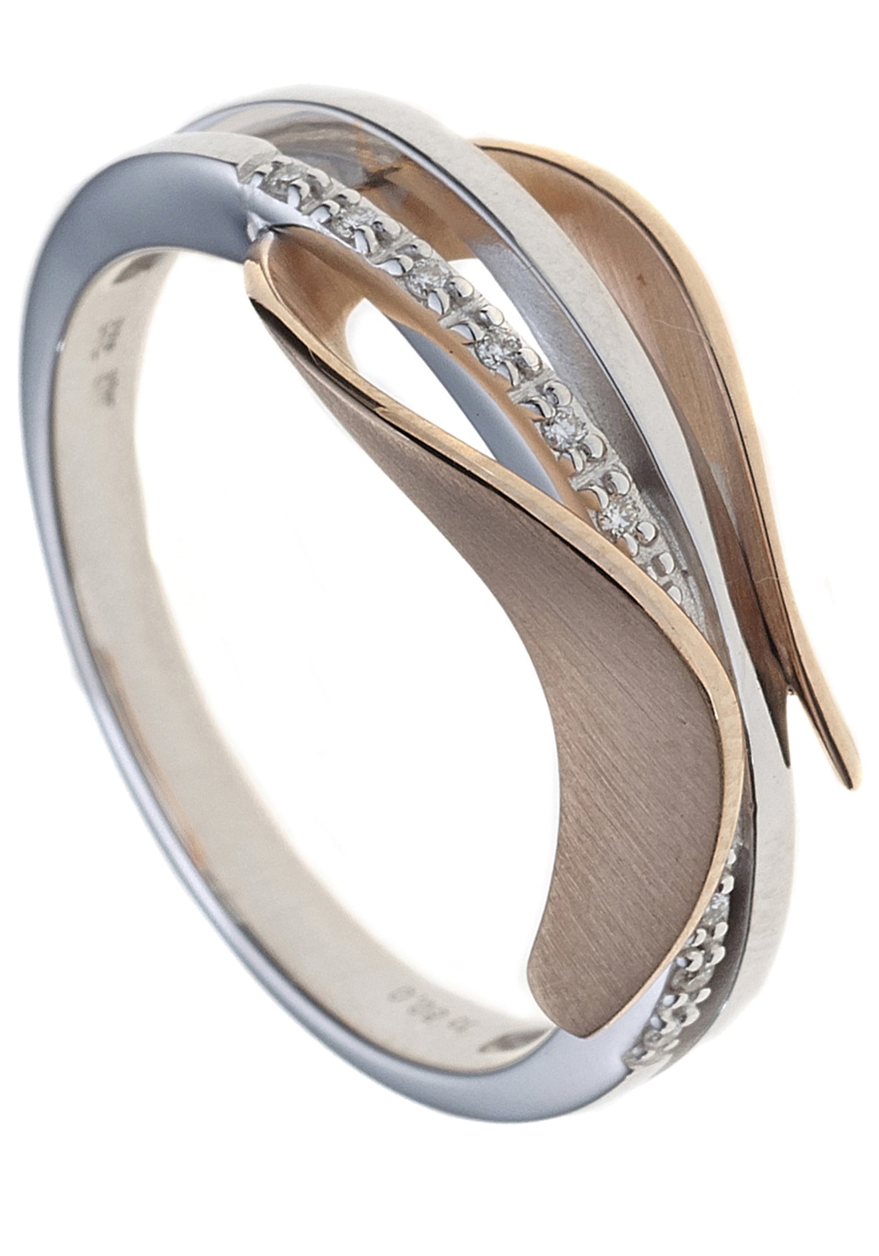 JOBO Diamantring »Ring mit 9 Diamanten«, 585 Gold bicolor online kaufen |  I\'m walking