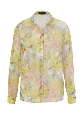 Aniston CASUAL Hemdbluse, zarter Blumendruck mit goldfarbenen Glitzerstreifen - NEUE... kaufen
