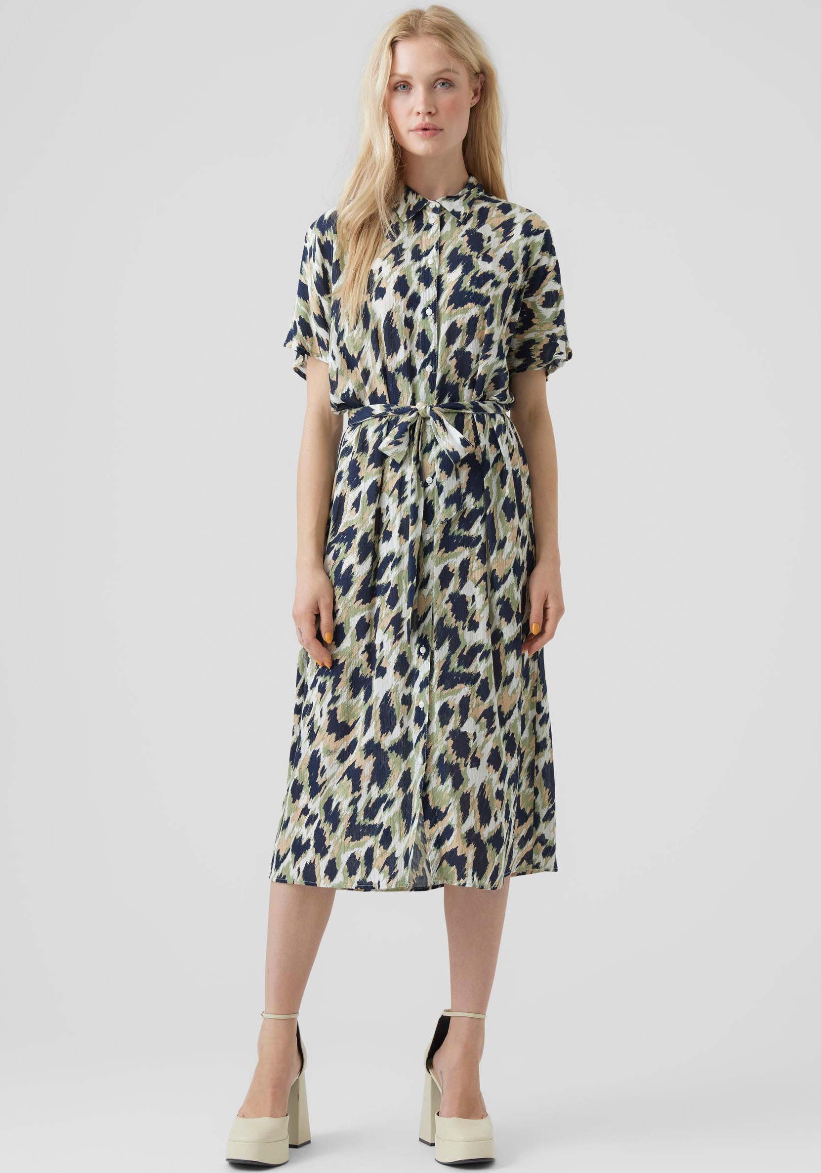 Vero Moda Maxikleid »VMMENNY SS CALF SHIRT DRESS WVN GA« kaufen