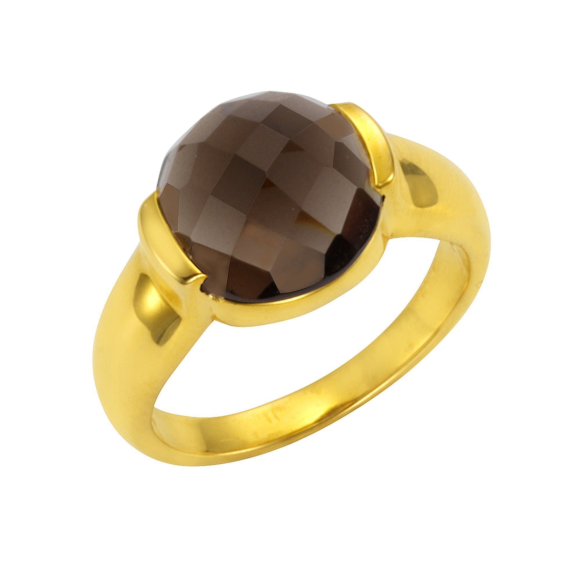 Jamelli Fingerring »925 Silber vergoldet Rauchquarz 12mm« kaufen