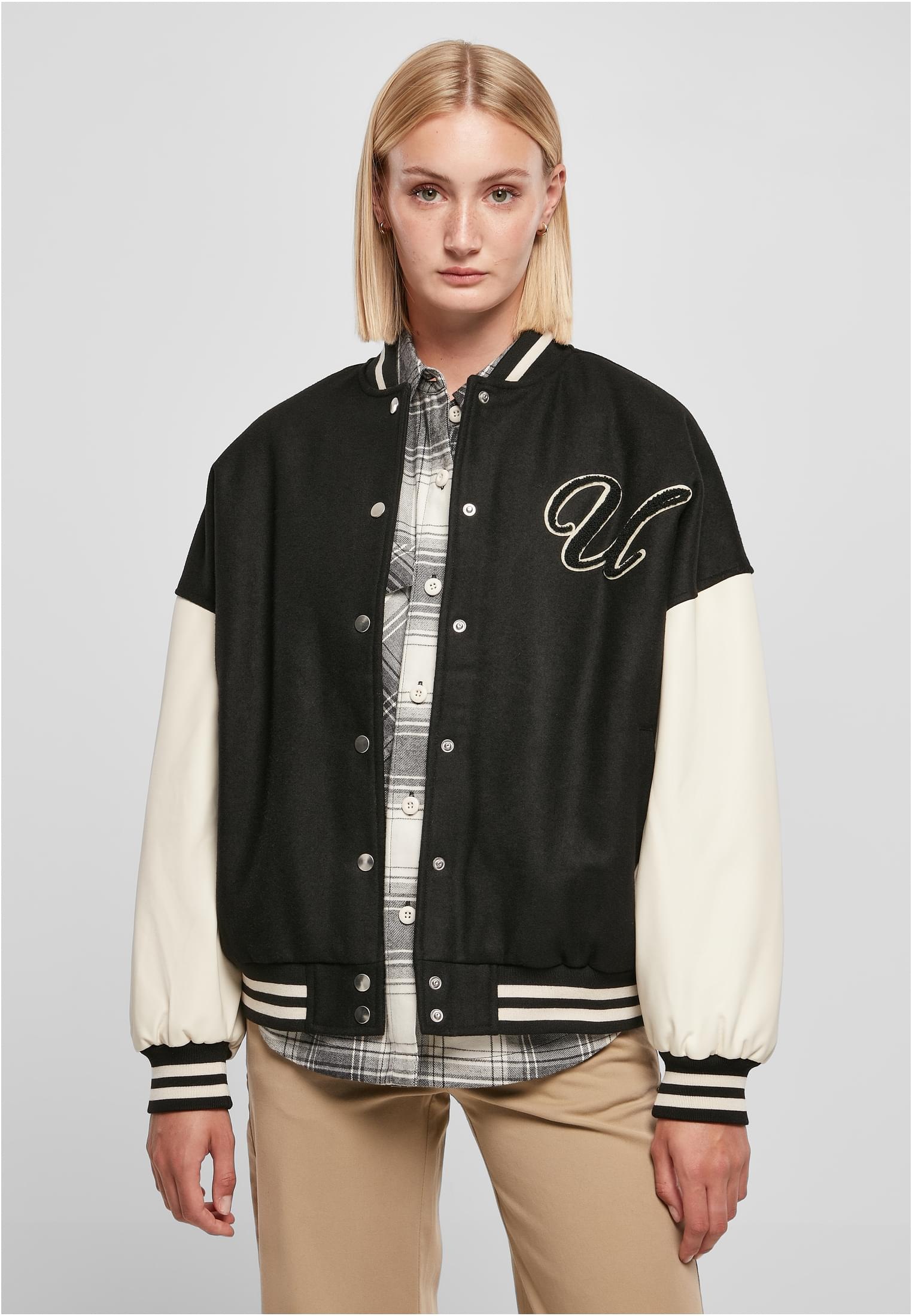 (1 »Damen Oversized U College Collegejacke Jacket«, URBAN St.), kaufen Kapuze Ladies Big CLASSICS ohne