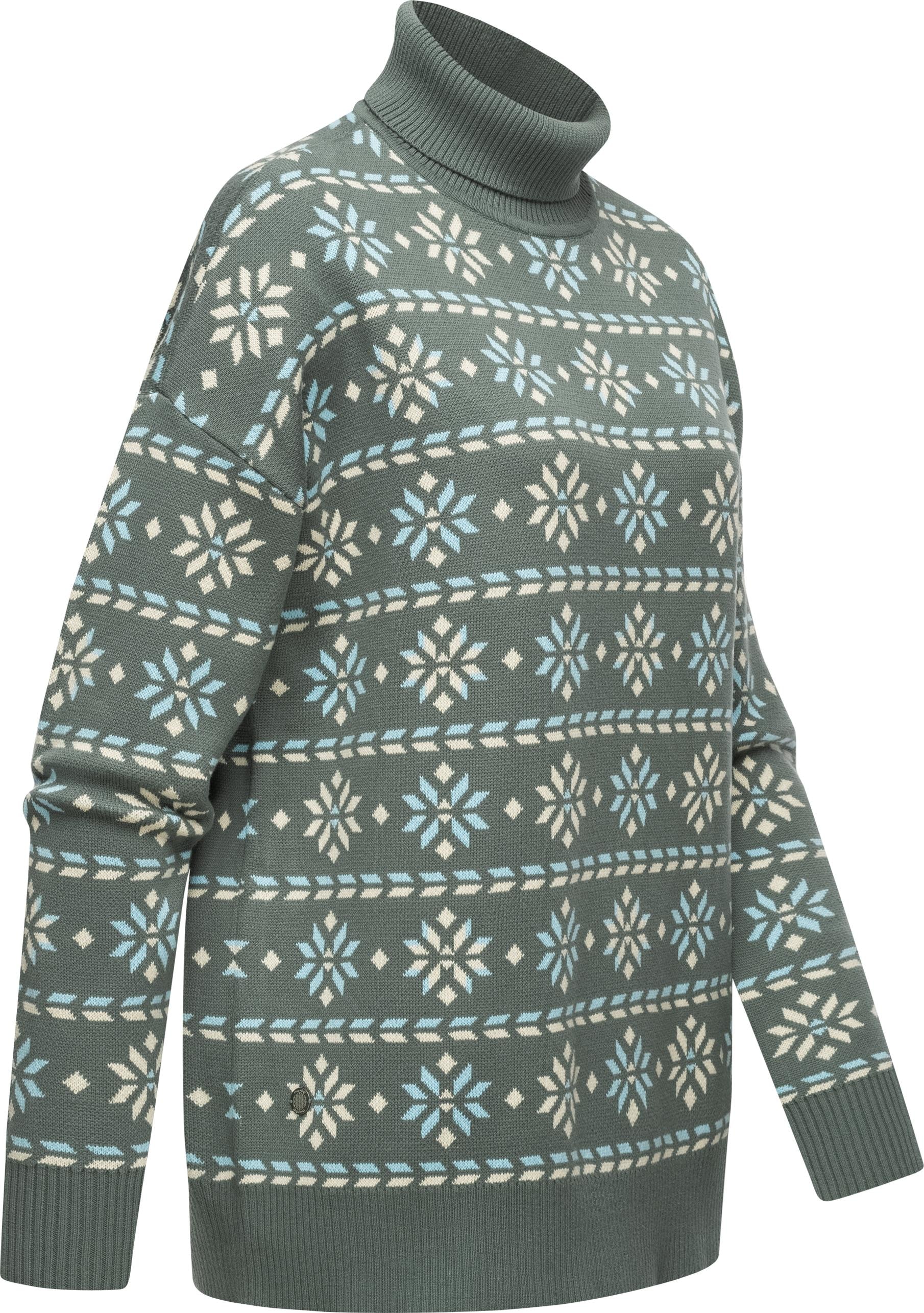 »Danika Damen winterlichem shoppen Organic«, Muster-Print Stehkragenpullover Pullover mit Ragwear