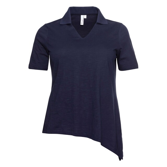 Sheego T-Shirt »Große Größen«, mit Polokragen und asymmetrischem Saum  bestellen | I'm walking
