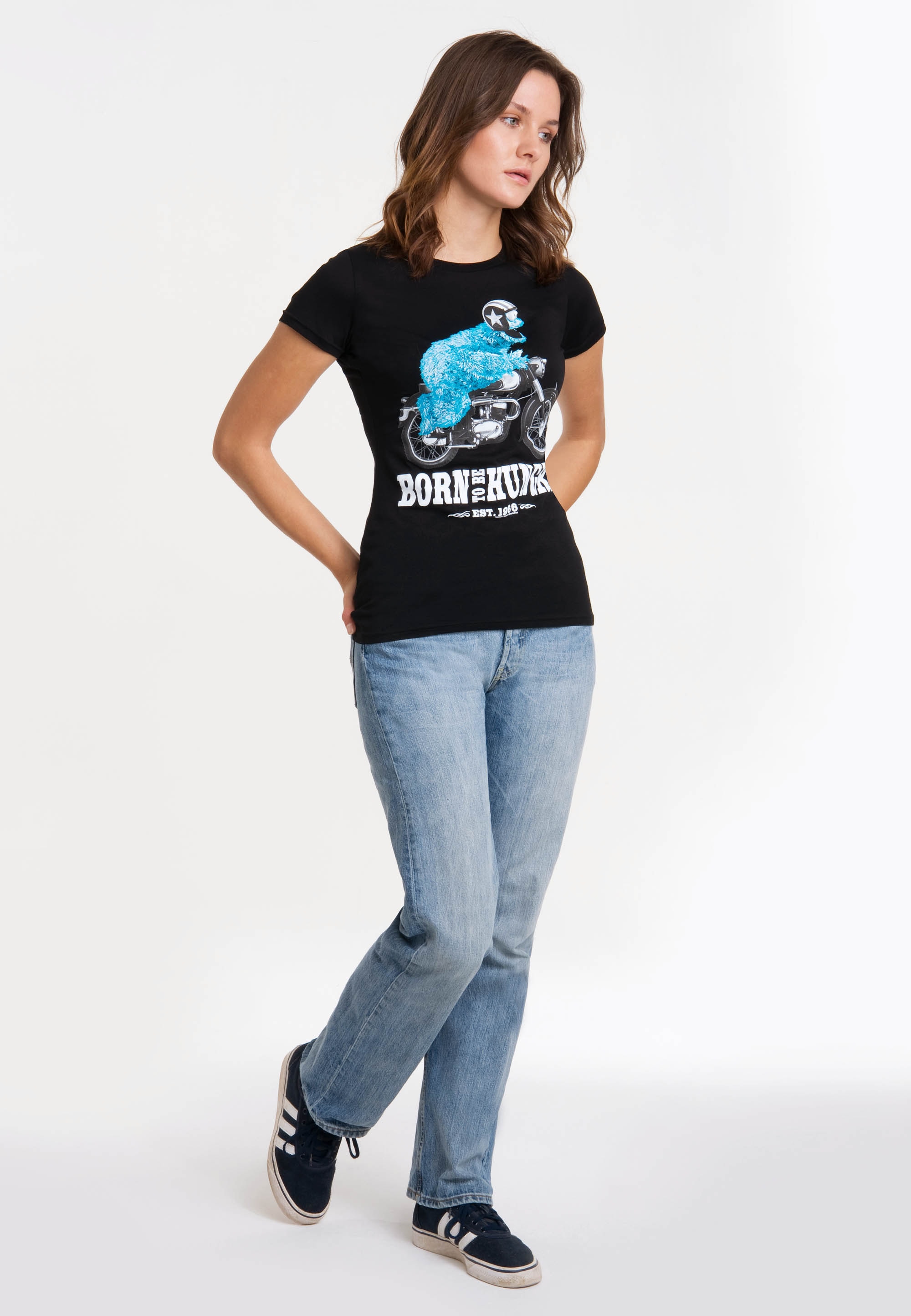 LOGOSHIRT T-Shirt »Sesamstraße - Krümelmonster Motorrad«, mit lizenziertem  Print shoppen | I\'m walking