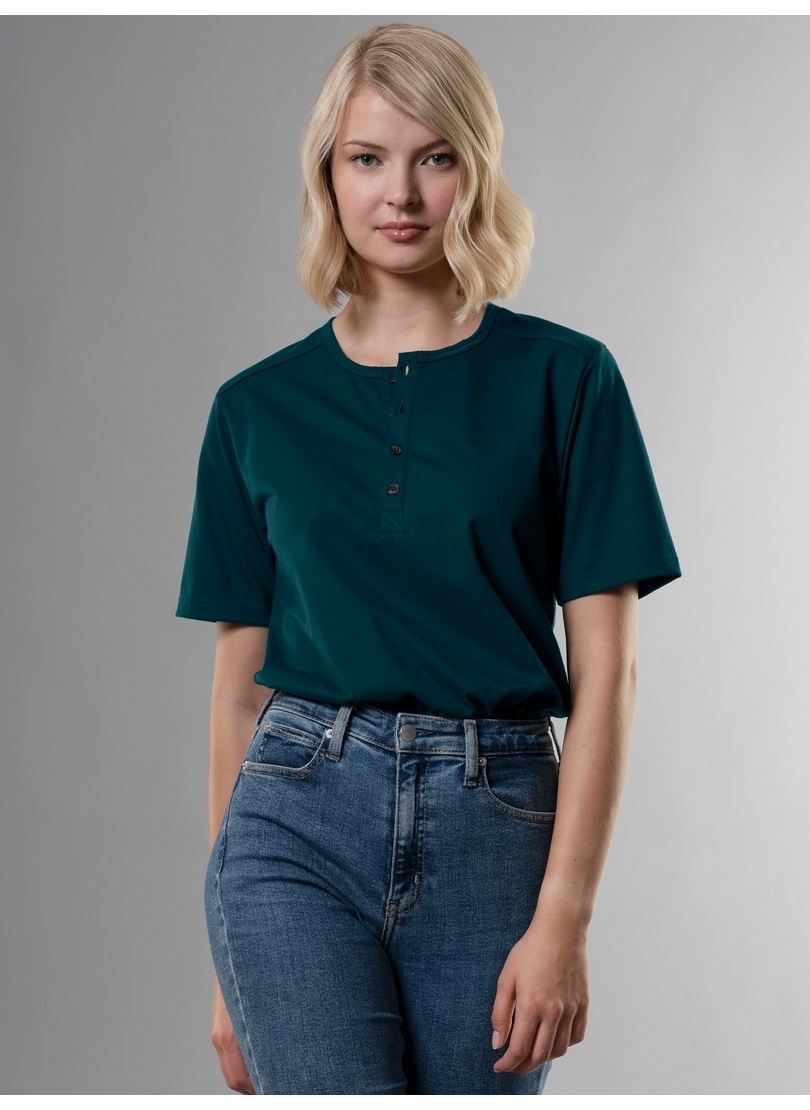 Trigema T-Shirt »TRIGEMA T-Shirt mit walking Knopfleiste Baumwolle« I\'m DELUXE | online