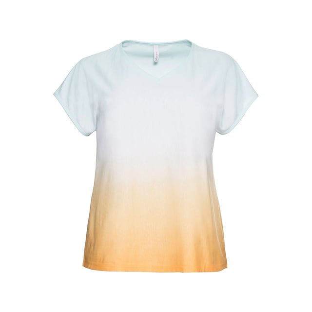 Sheego T-Shirt »Große Größen«, in Batik-Optik und mit V-Ausschnitt kaufen