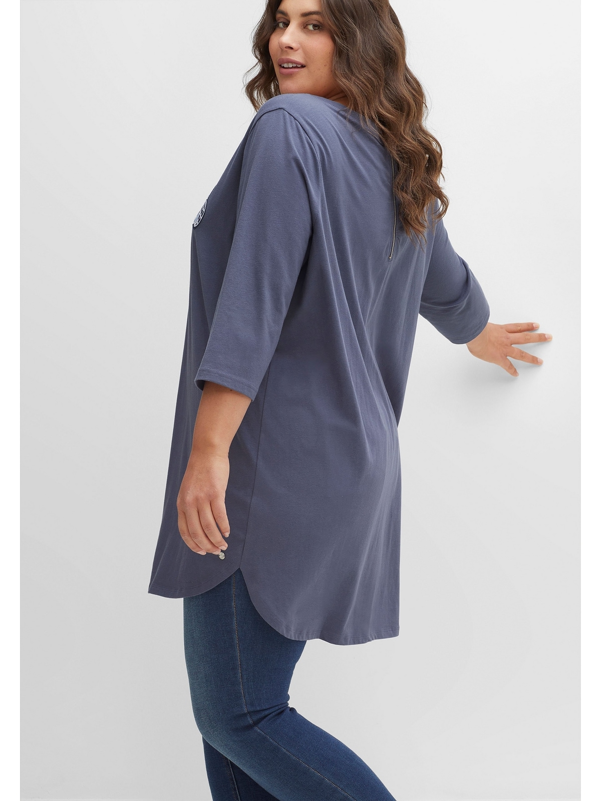 Sheego College-Stil, Longshirt »Große mit hinten online Zipper Größen«, im