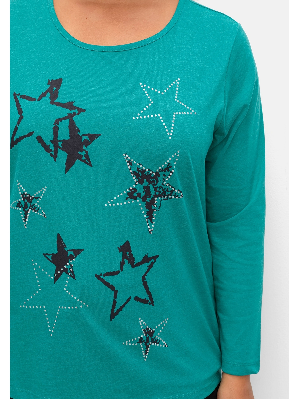 Sheego Langarmshirt »Große Größen«, mit | walking I\'m kaufen Sternen-Frontdruck online