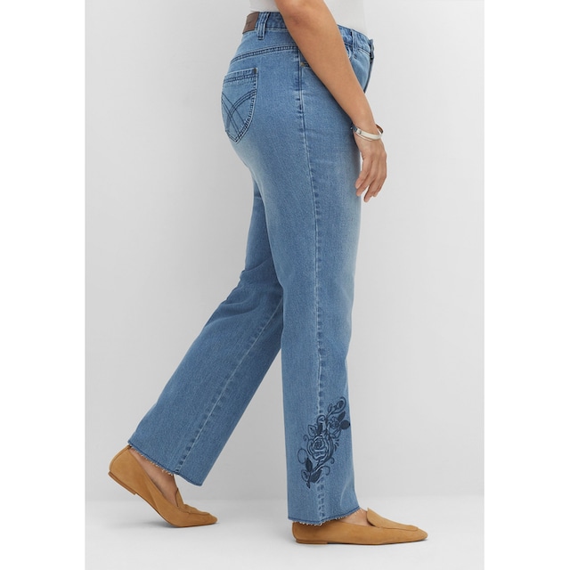 Sheego Stretch-Jeans »Große Größen«, mit aufwendiger Blumenstickerei  bestellen