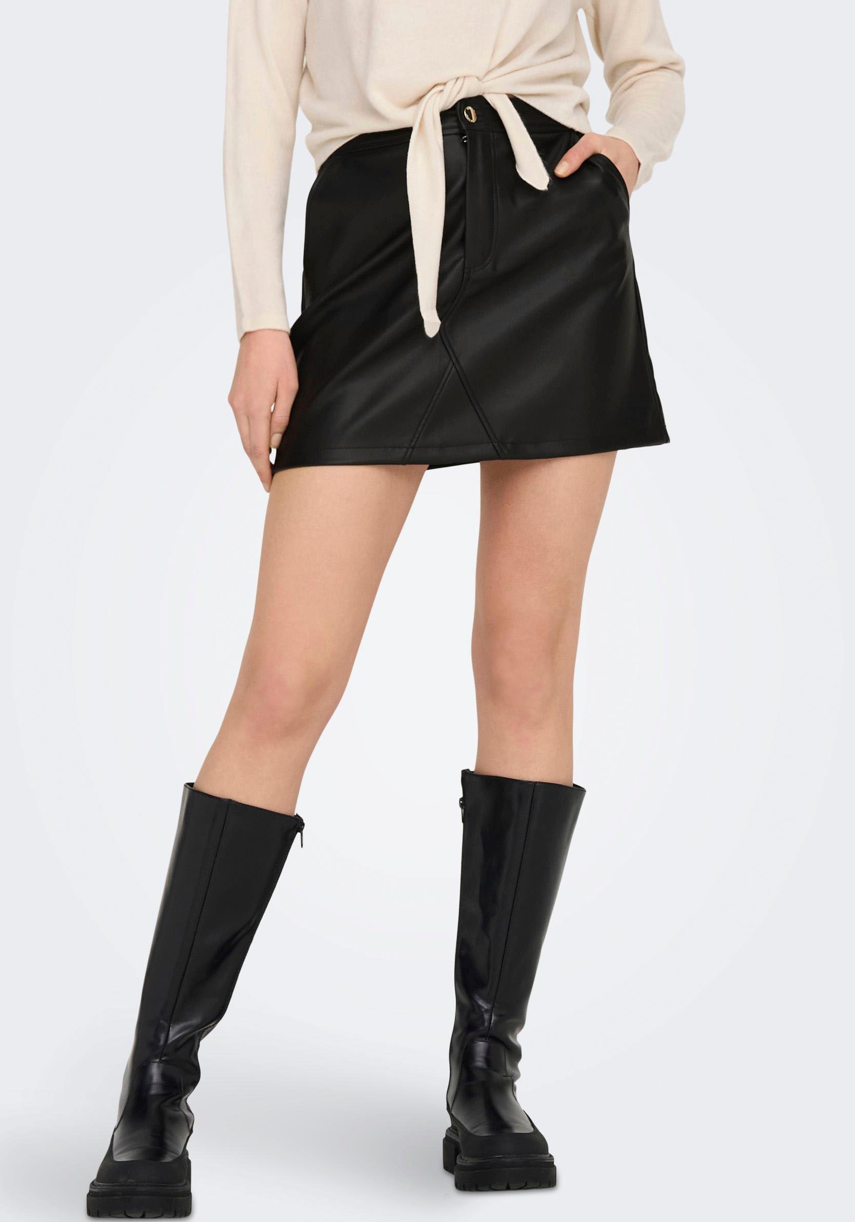 ONLY Lederimitatrock ONLZIPPI EX HW FAUX LEA SKIRT CC PNT
