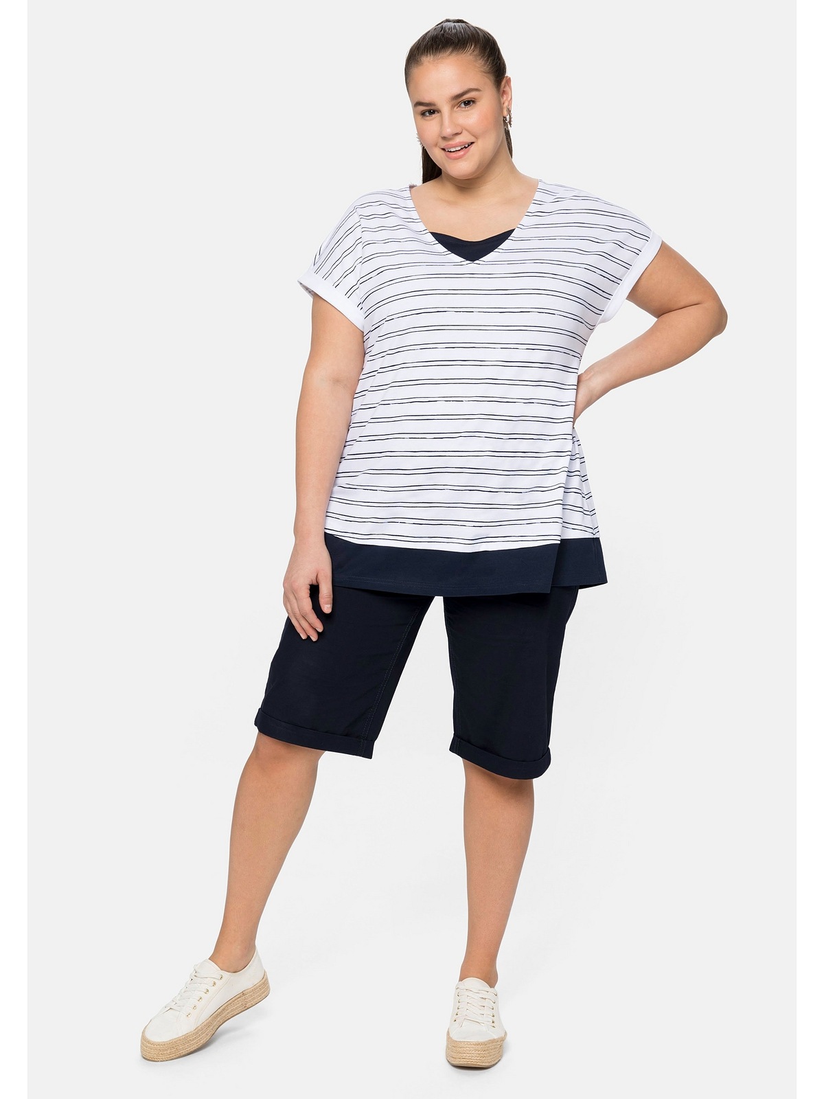 Sheego Lagenlook, Baumwolle aus reiner T-Shirt im Größen«, online »Große