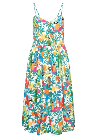 Mavi Sommerkleid »BUTTON DRESS«, Floraler Print mit Papageien kaufen