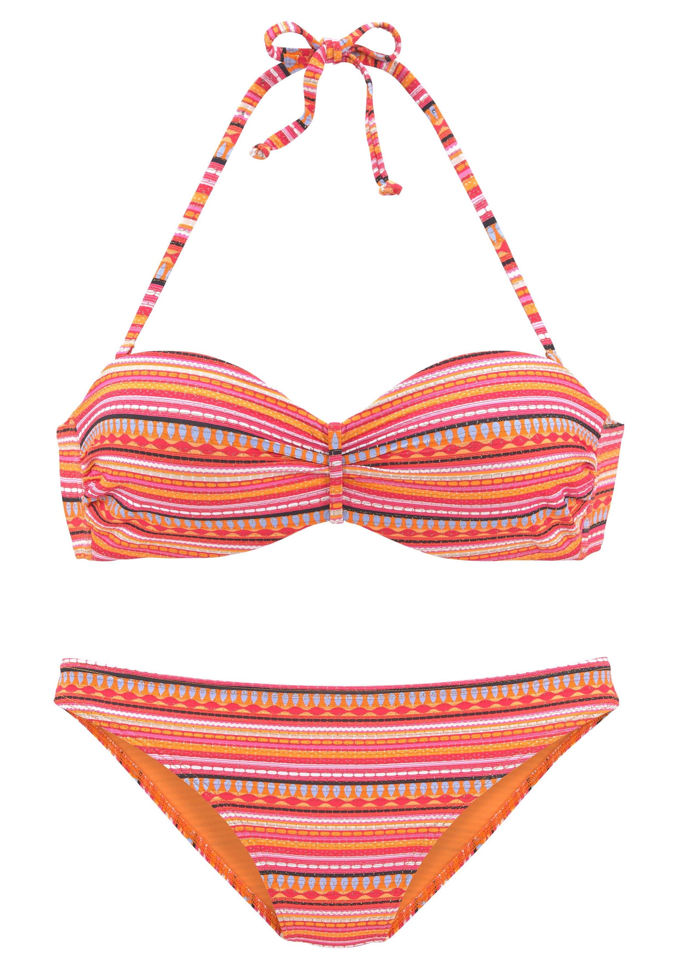 LASCANA Bügel-Bandeau-Bikini, mit glitzernden Streifen kaufen