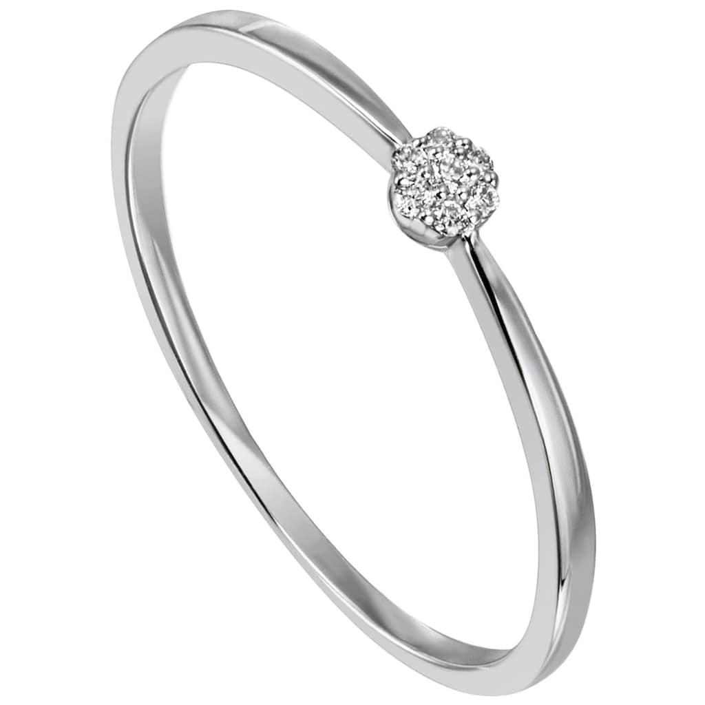 JOBO Diamantring Ring mit 7 Diamanten 585 Weißgold