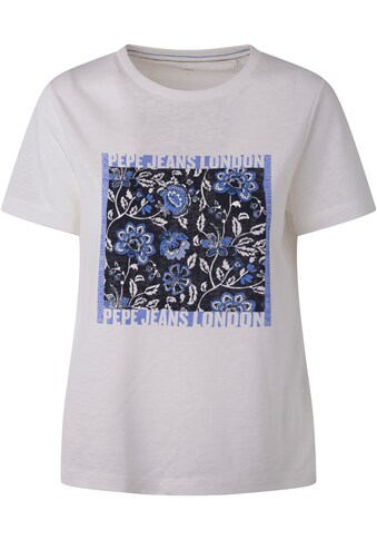 Pepe Jeans Kurzarmshirt »ANDREA«, mit großem floralen Frontprint und Markenschriftzug kaufen