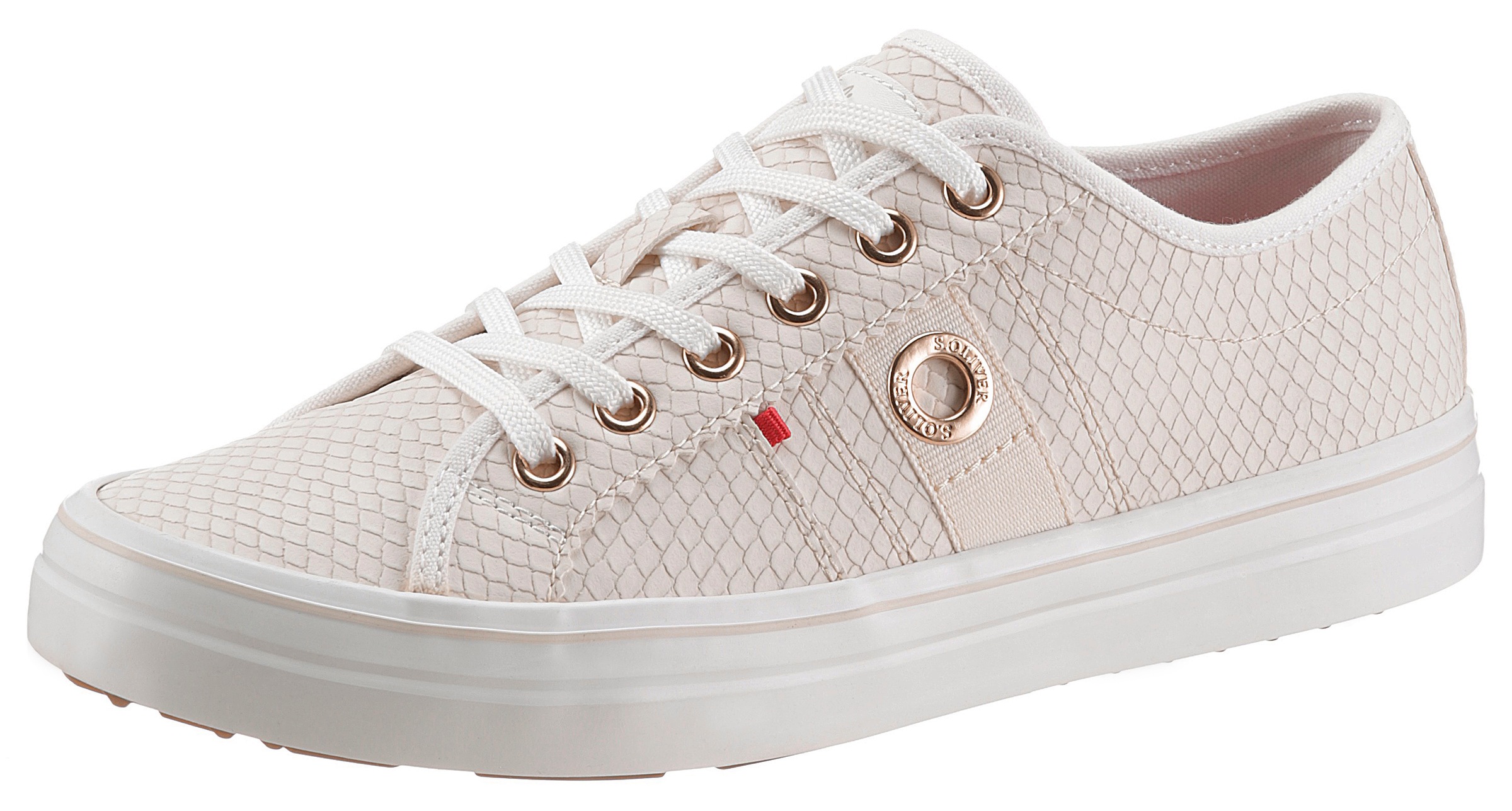 s.Oliver Plateausneaker »SNAKE«, in angesagter Reptilprägung