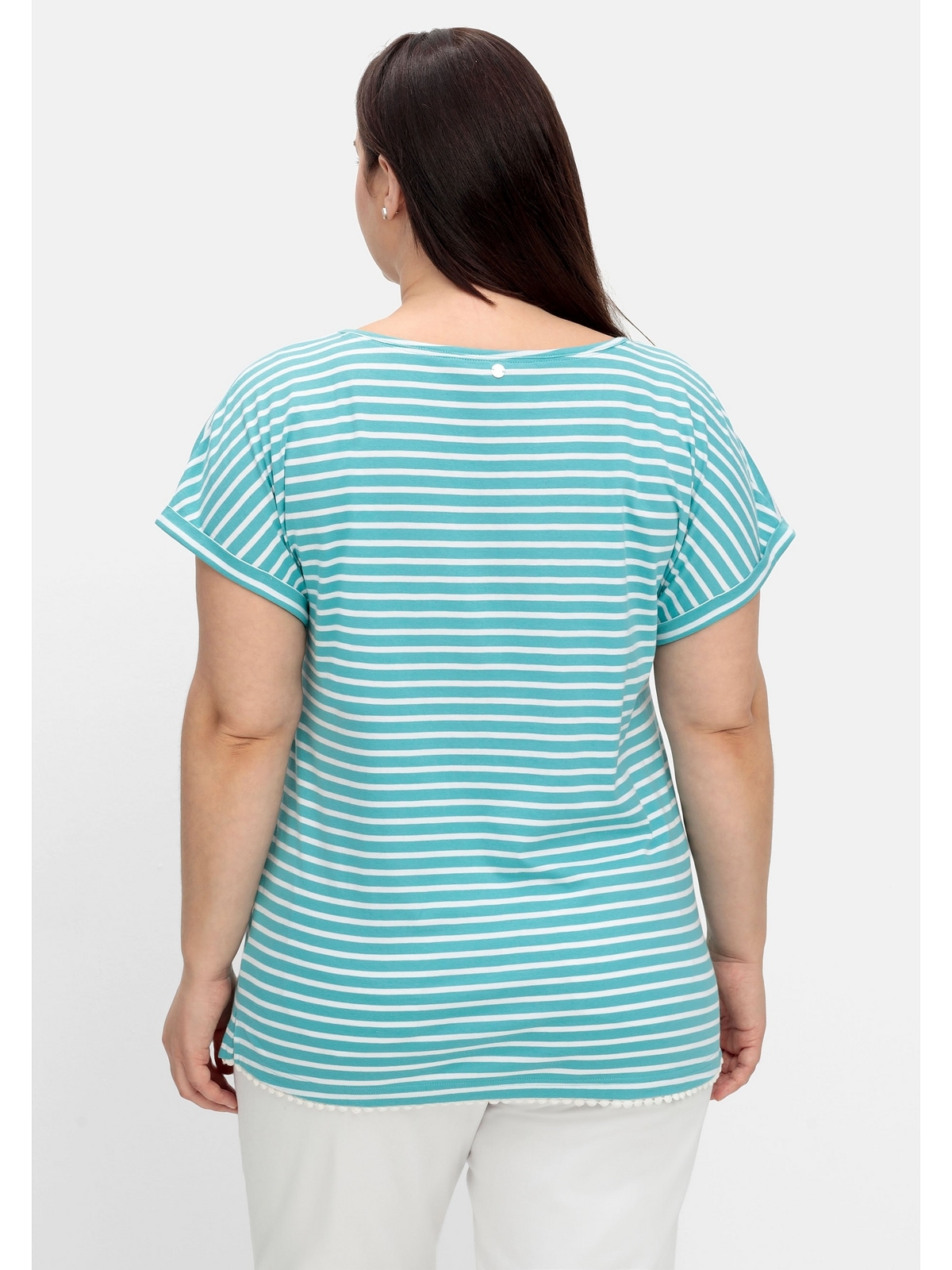 Sheego Oversize-Shirt »Große mit Größen«, kaufen Saum garngefärbten und am Dekokante Ringeln