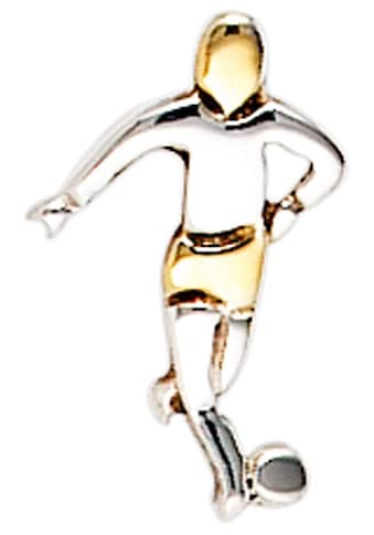 Single-Ohrstecker »Fußballspieler«, 925 Silber bicolor vergoldet