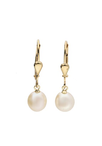 Luigi Merano Paar Ohrhänger »mit Brisur, Süßwasser-Perlen, Gold 375« kaufen