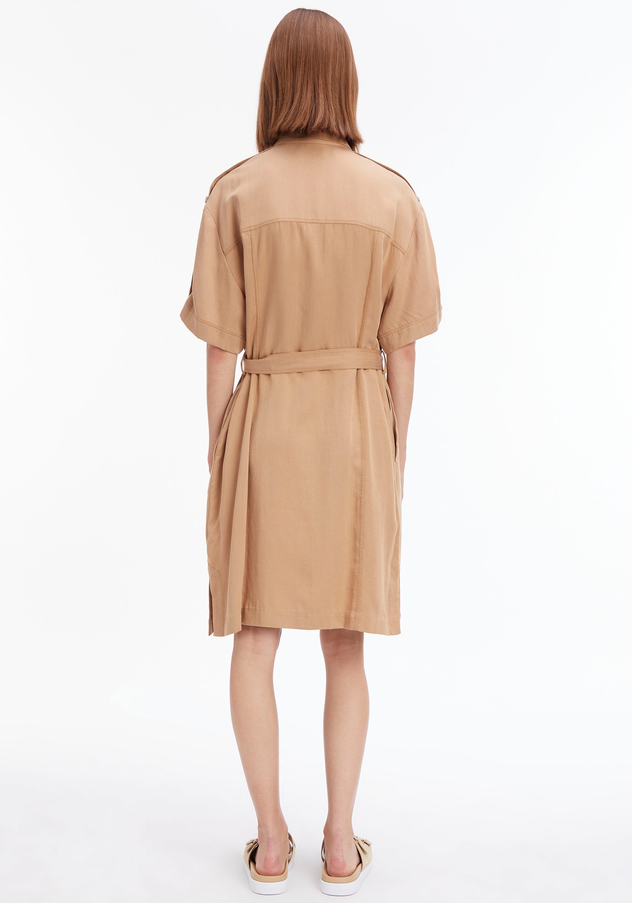 Calvin Klein Hemdblusenkleid, (Set, 2 tlg., mit Bindegürtel), mit  Bindegürtel online
