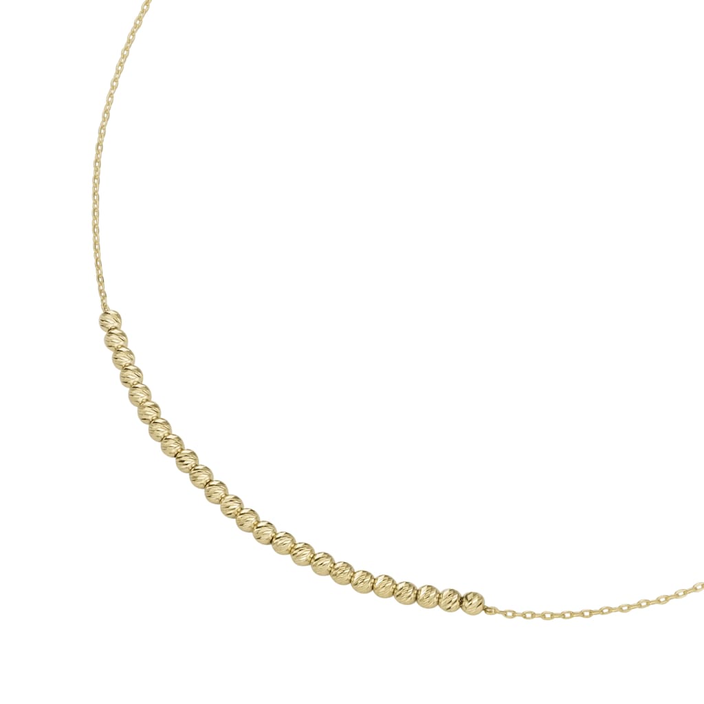 Luigi Merano Goldkette mit diamantierten Kügelchen Gold 375