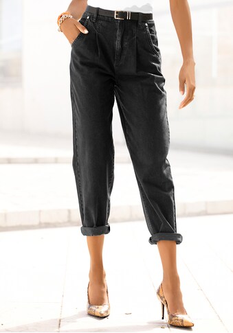 Buffalo Relax-fit-Jeans, in High-waist-Form mit Bundfalten kaufen