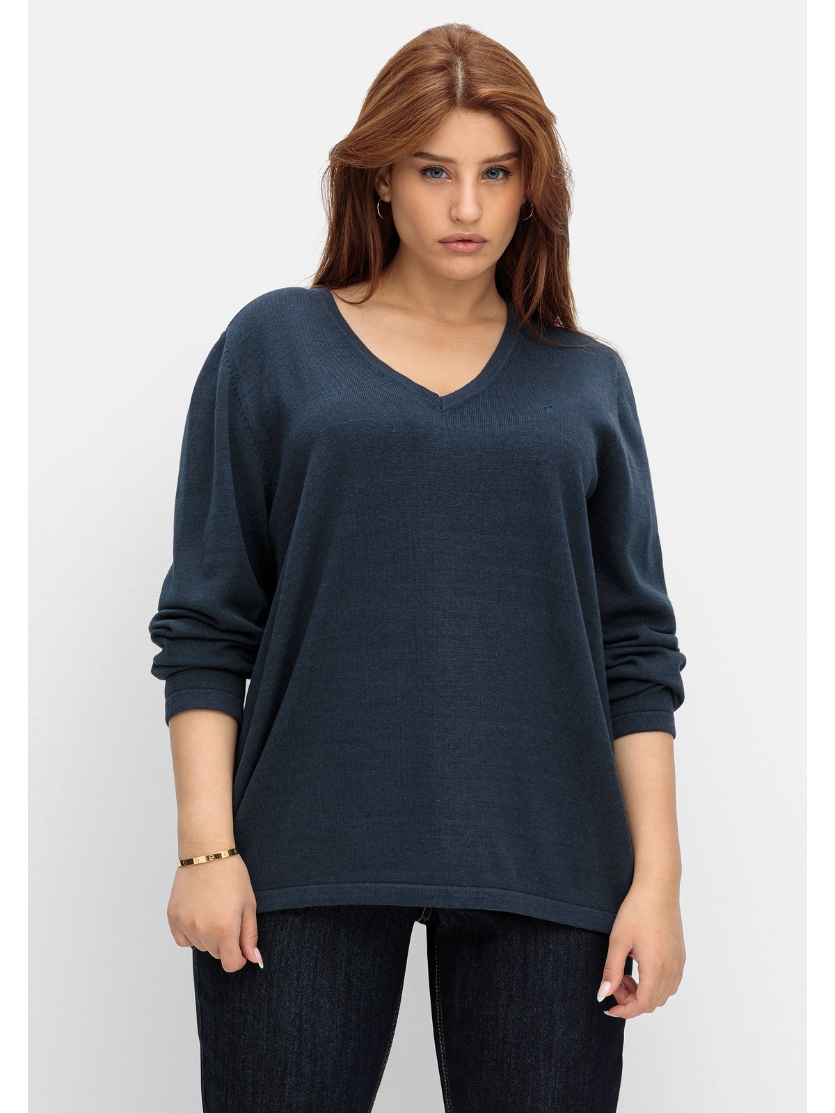 Sheego V-Ausschnitt-Pullover »Große Größen«, mit V-Ausschnitt, in Petite  Passform kaufen | I\'m walking