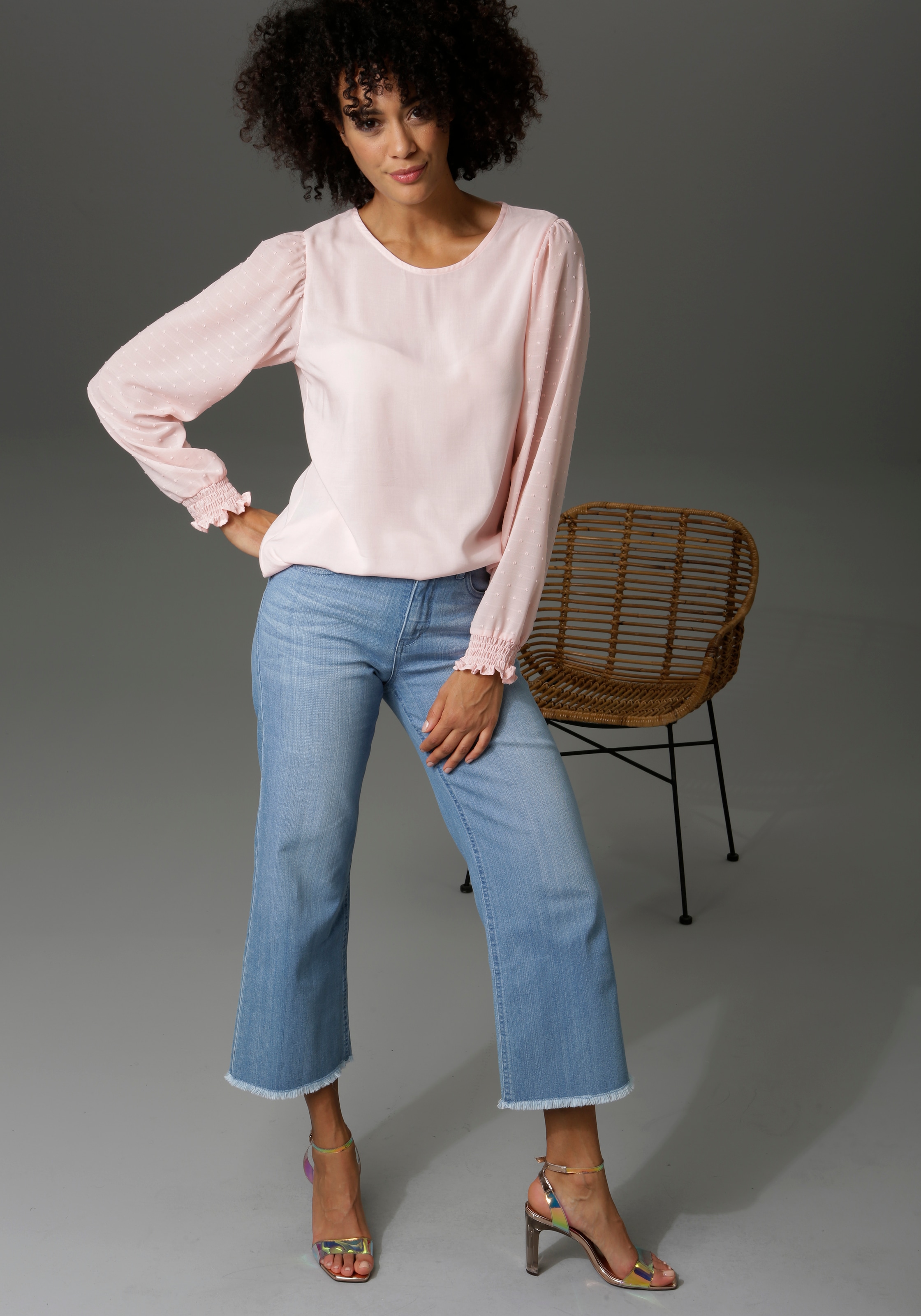 Aniston CASUAL 7/8-Jeans, mit leicht | kaufen Beinabschluss I\'m ausgefranstem walking